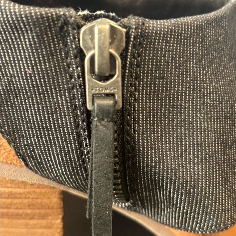 NWOT TOMS Majorca Cutout Sandals Black Denim Women's Size 5.5 - Picture 7 of 13